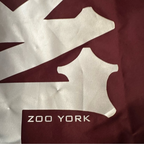 ZOO YORK Burgundy Reflective Oversized Snap Button Hooded Jacket Sz Large - Picture 10 of 14